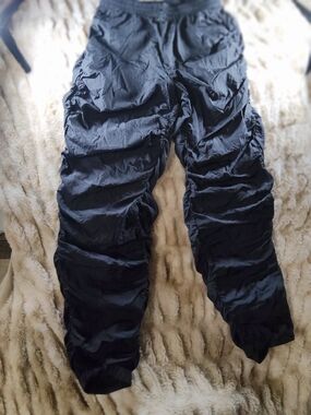 Men's Black Nylon Jogger Pants - Casual Athletic Style